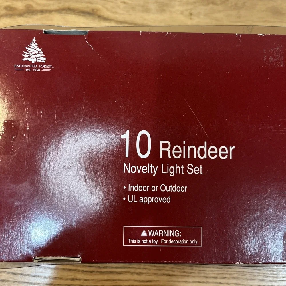 New‎ Enchanted Forest Reindeer Christmas String Light Blow Mold Set Of 10